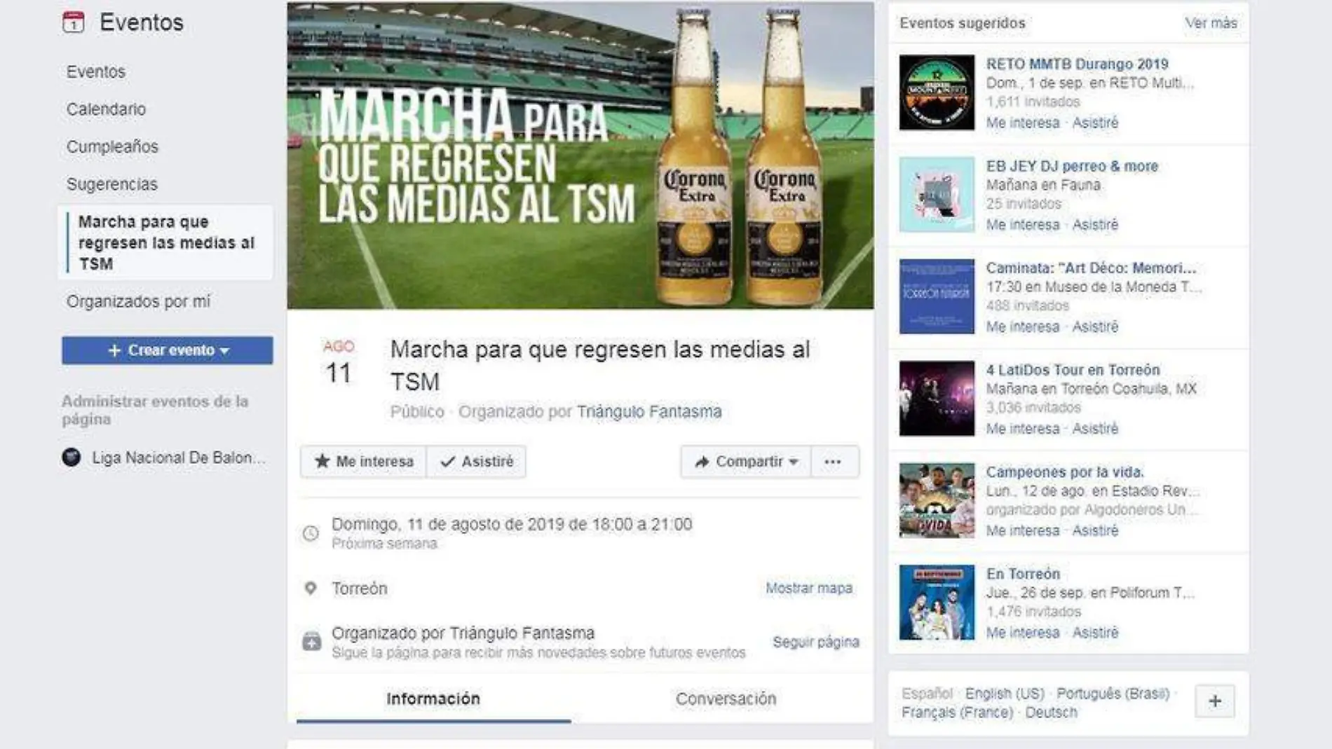 13 Marcharán para que regresen las cervezas de media al TSM